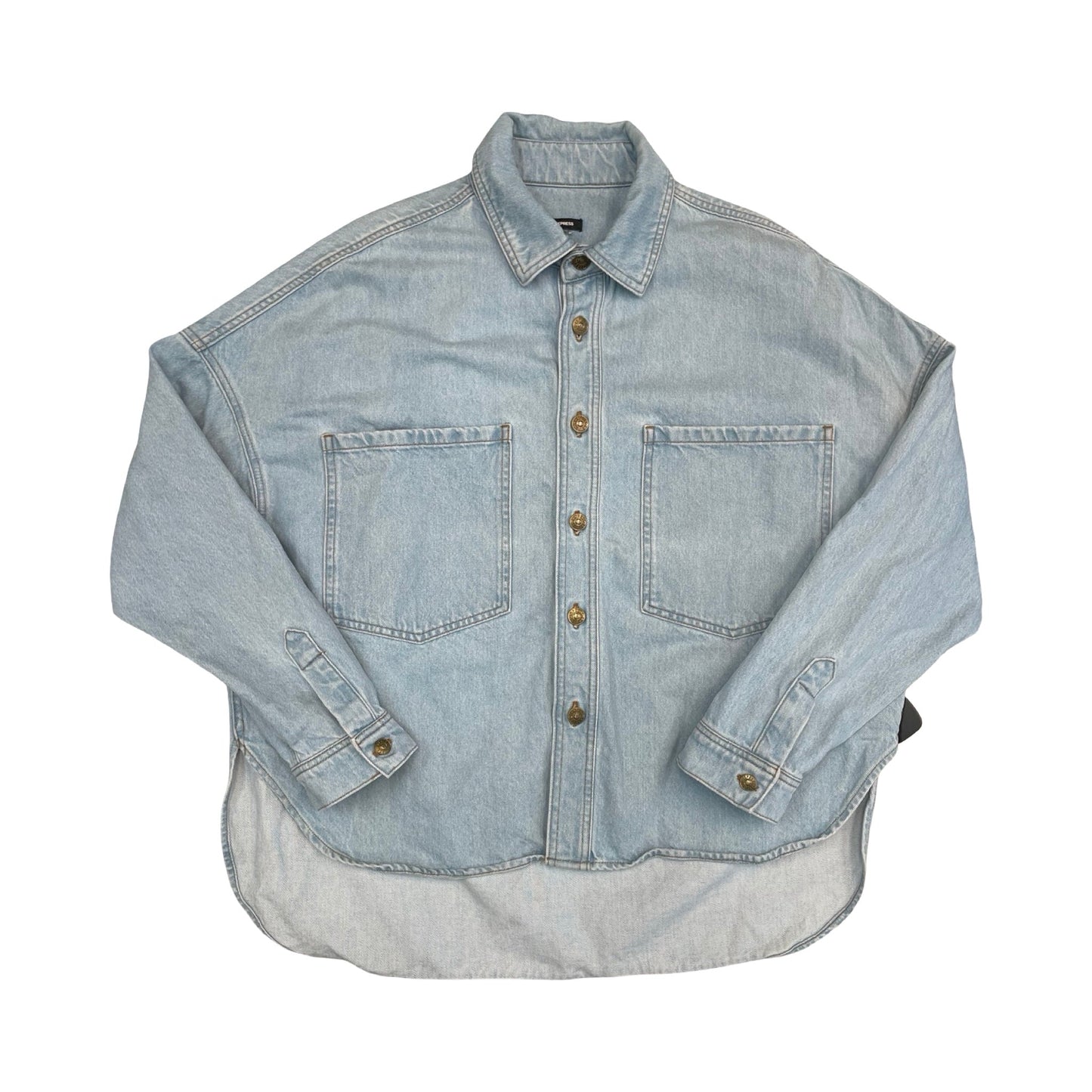 Jacket Denim By Express In Blue Denim, Size:M