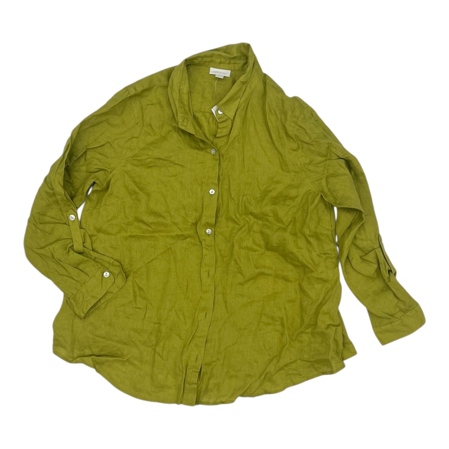 Blouse Ls By J. Jill In Green, Size:Lp
