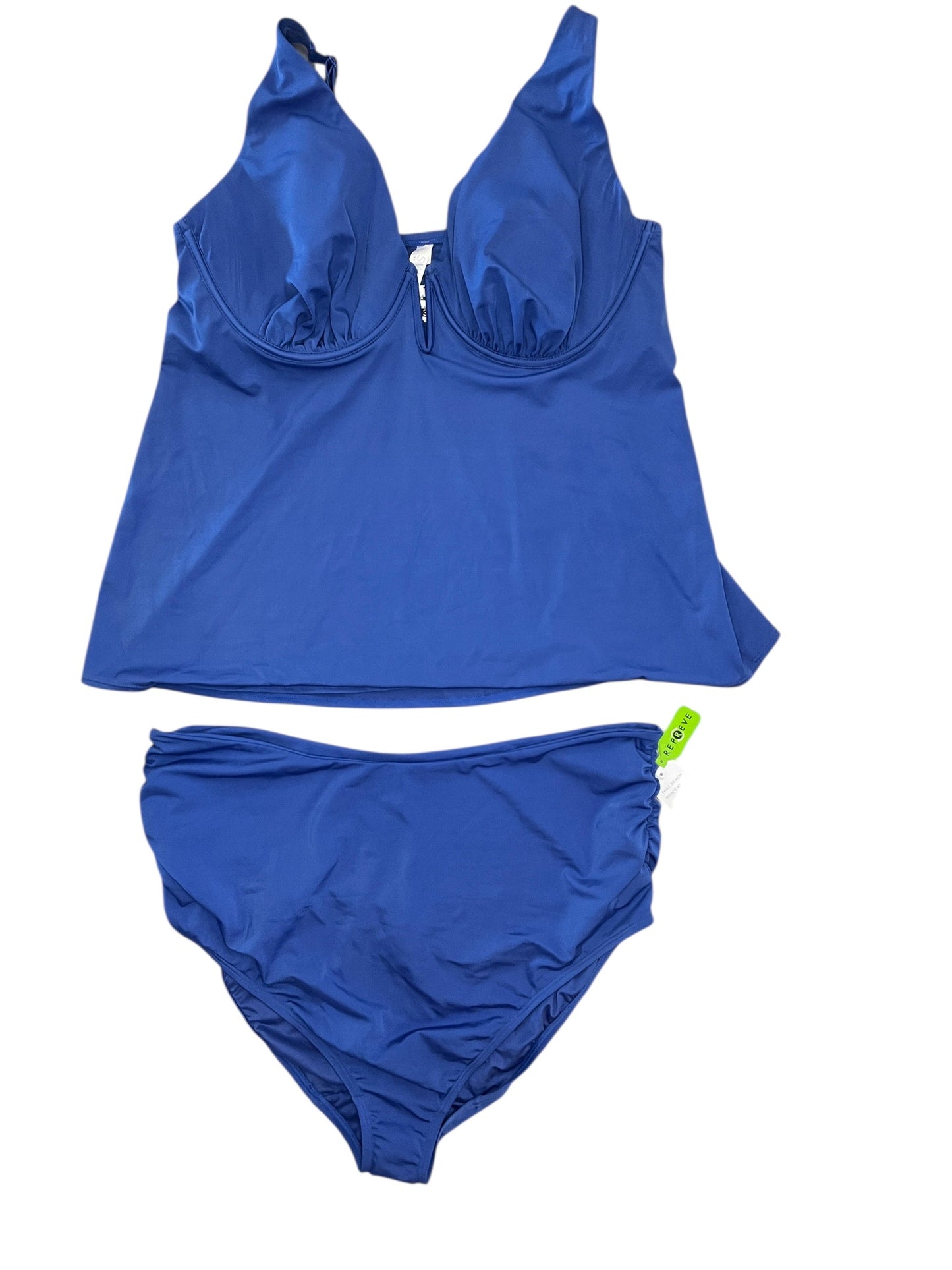Swimsuit 2Pc By Clothes Mentor In Blue, Size:2X