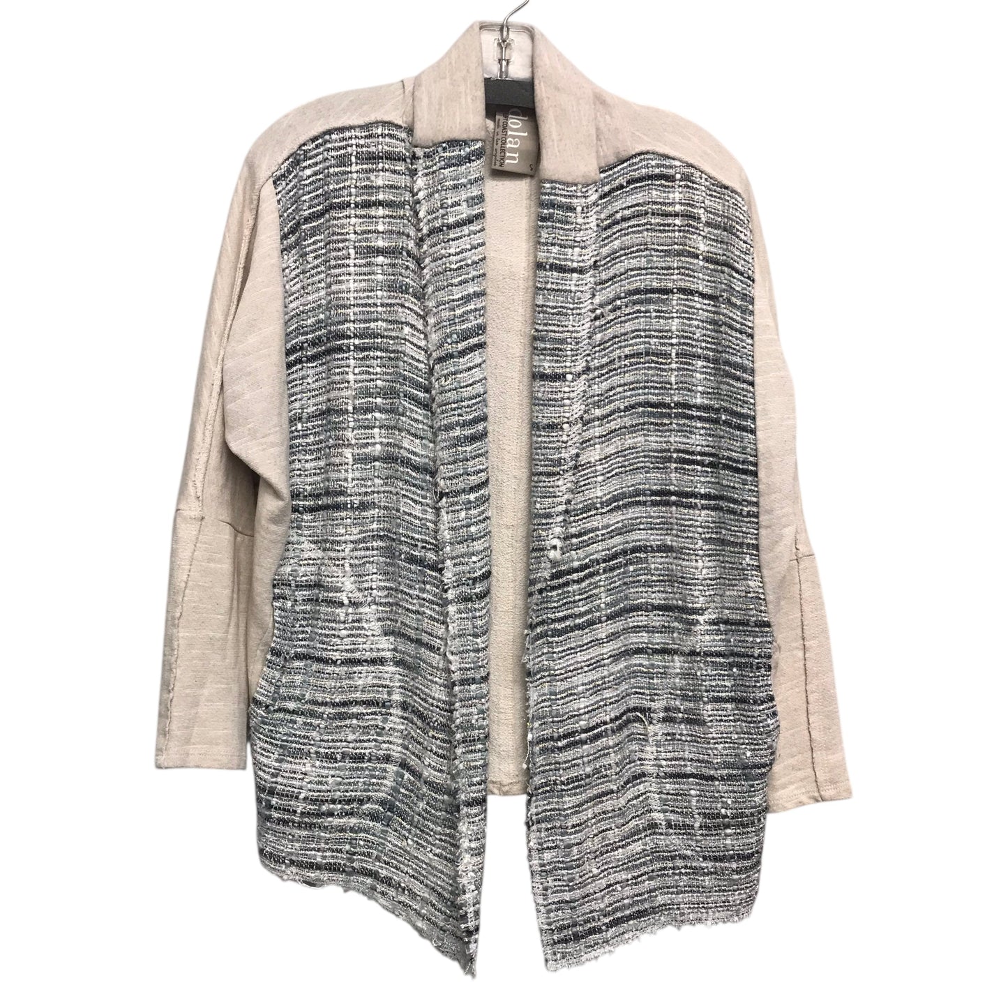 Sweater Cardigan By Dolan Left Coast In Grey & Tan, Size:S