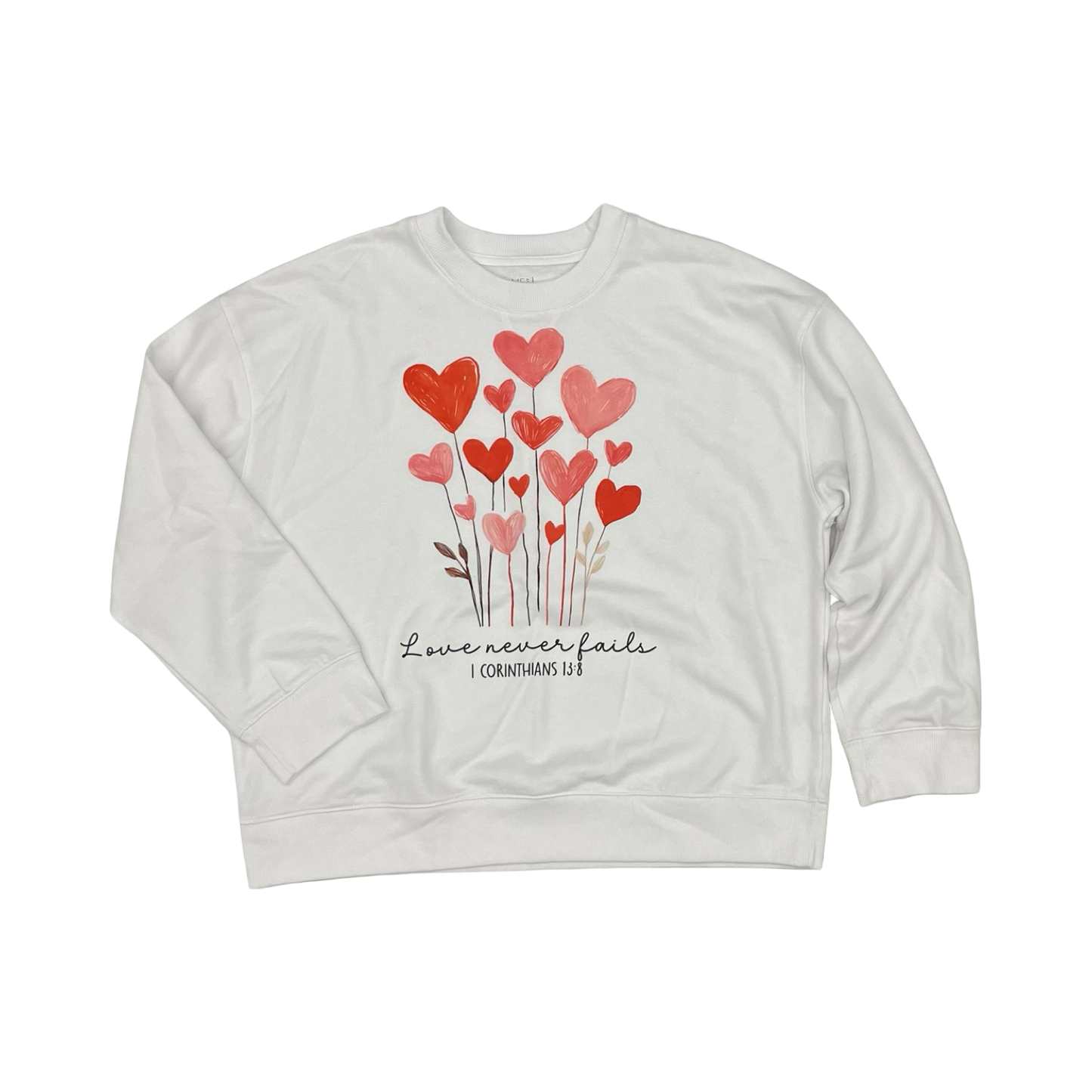 Sweatshirt Crewneck By Time And Tru In Red & White, Size:Xl
