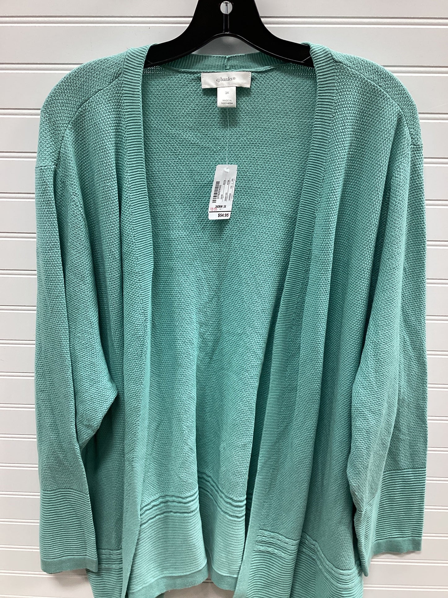 Cardigan By Cj Banks In Aqua, Size:3X