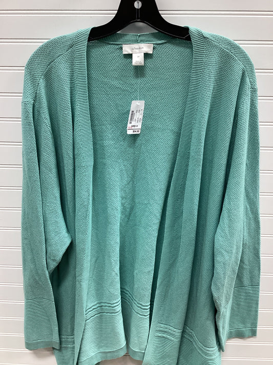 Cardigan By Cj Banks In Aqua, Size:3X