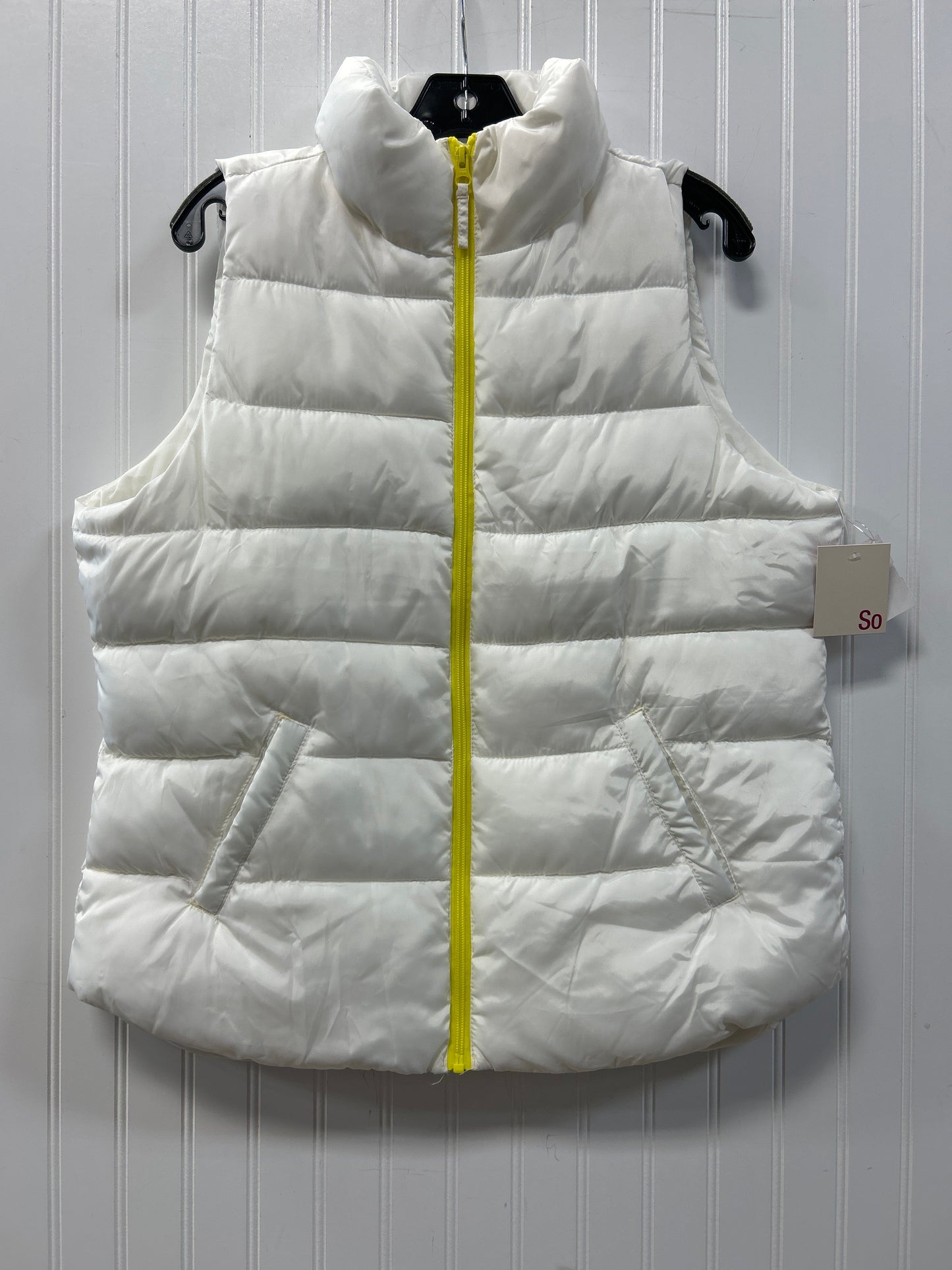 Vest Puffer & Quilted By So In White, Size:Xl