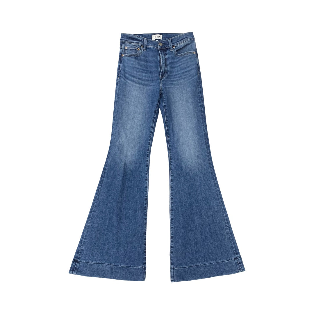 Jeans Flared By Pistola In Blue Denim, Size:4
