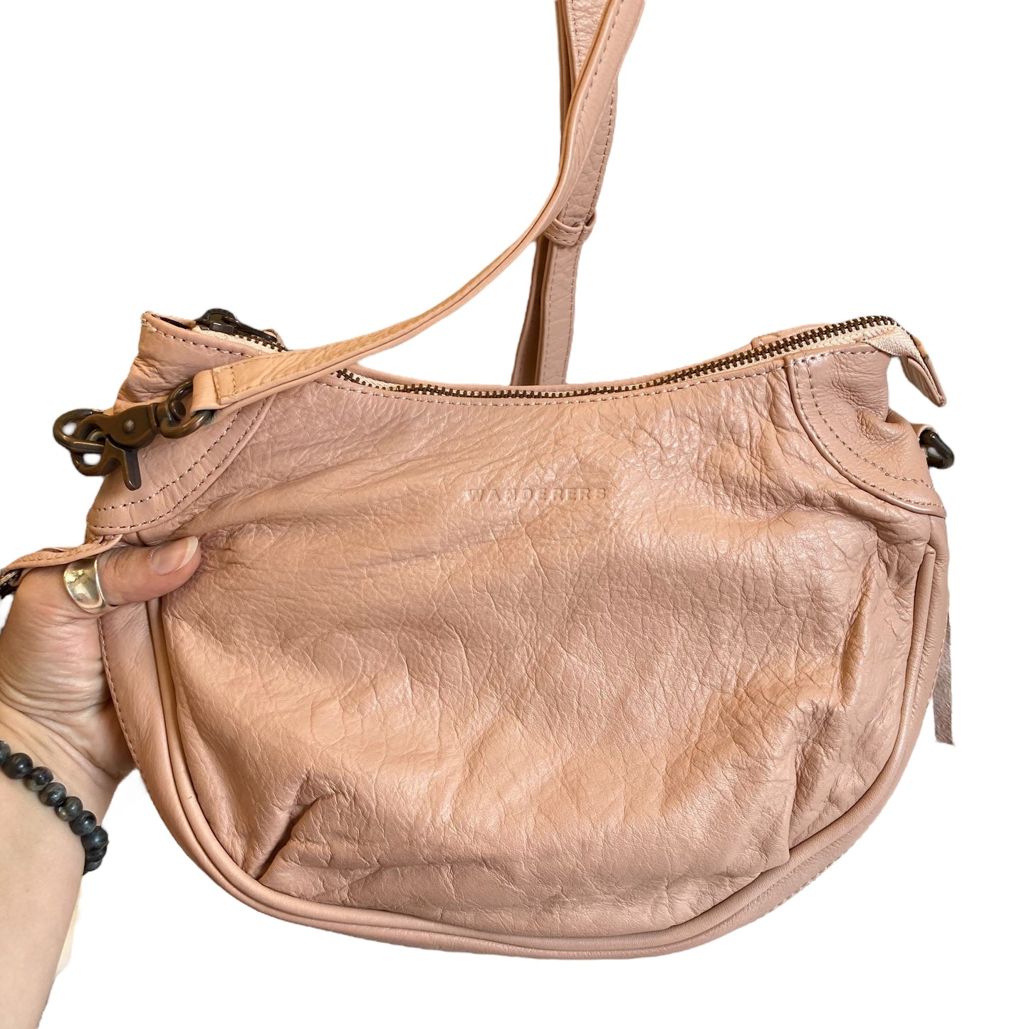 Crossbody Leather By Wanderers Travel Co. In Pink, Size:Small