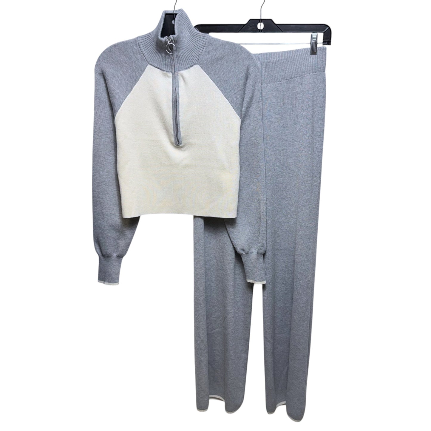 Lounge Set Pants By Hippie Rose In Cream & Grey, Size: S