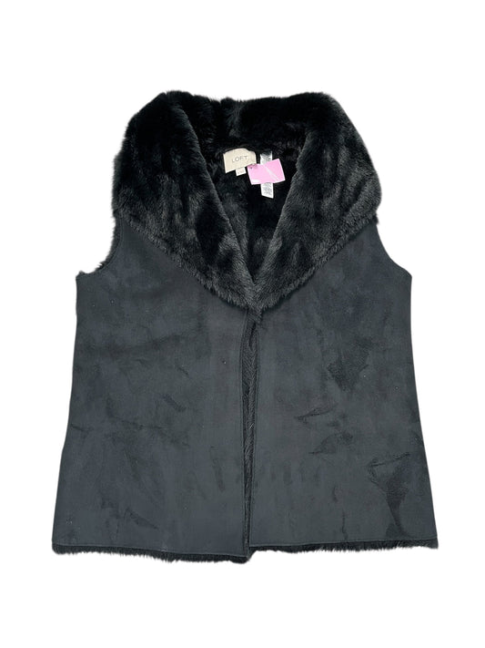 Vest Faux Fur & Sherpa By Loft In Black, Size:S