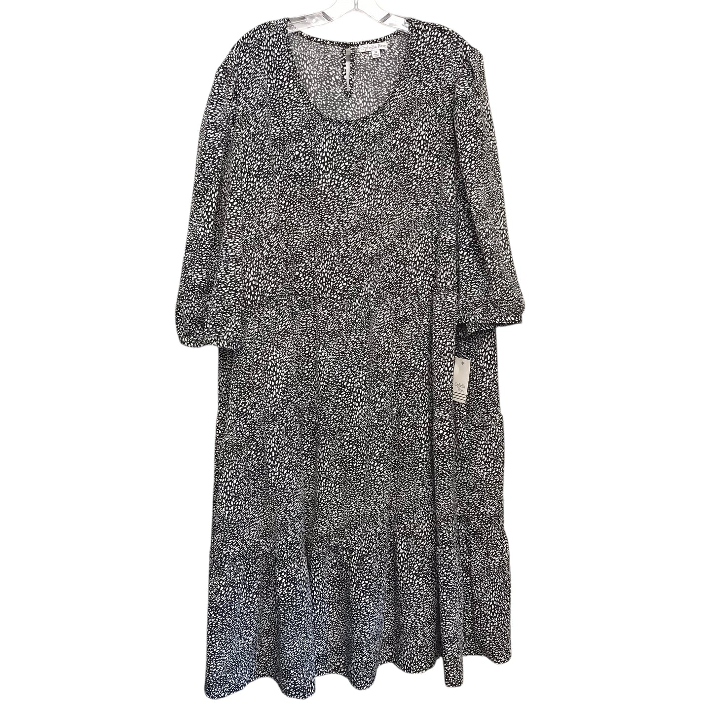 Dress Casual Midi By Ophelia Roe In Black & White, Size:3