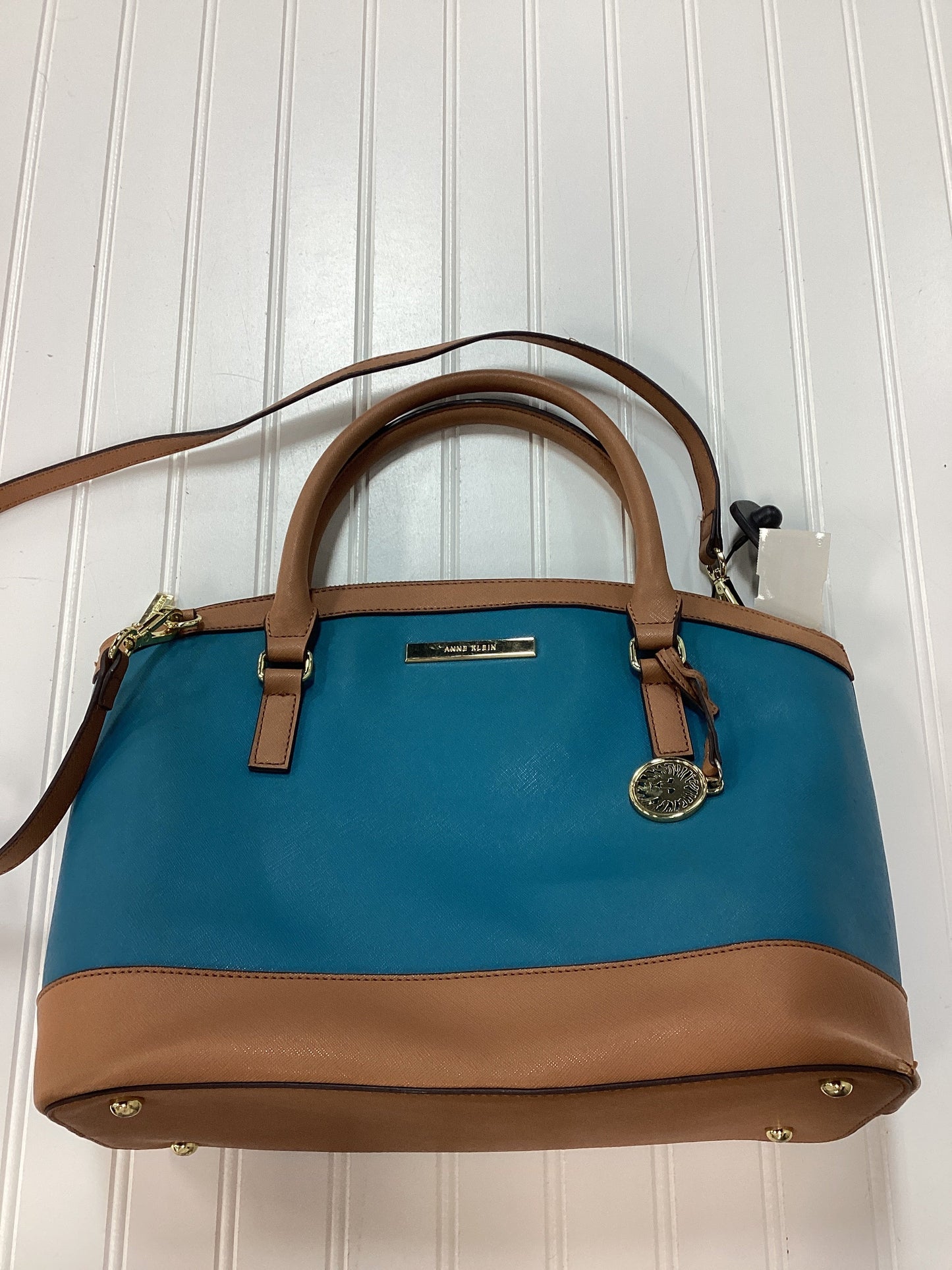 Handbag By Anne Klein In Blue & Brown, Size:Large
