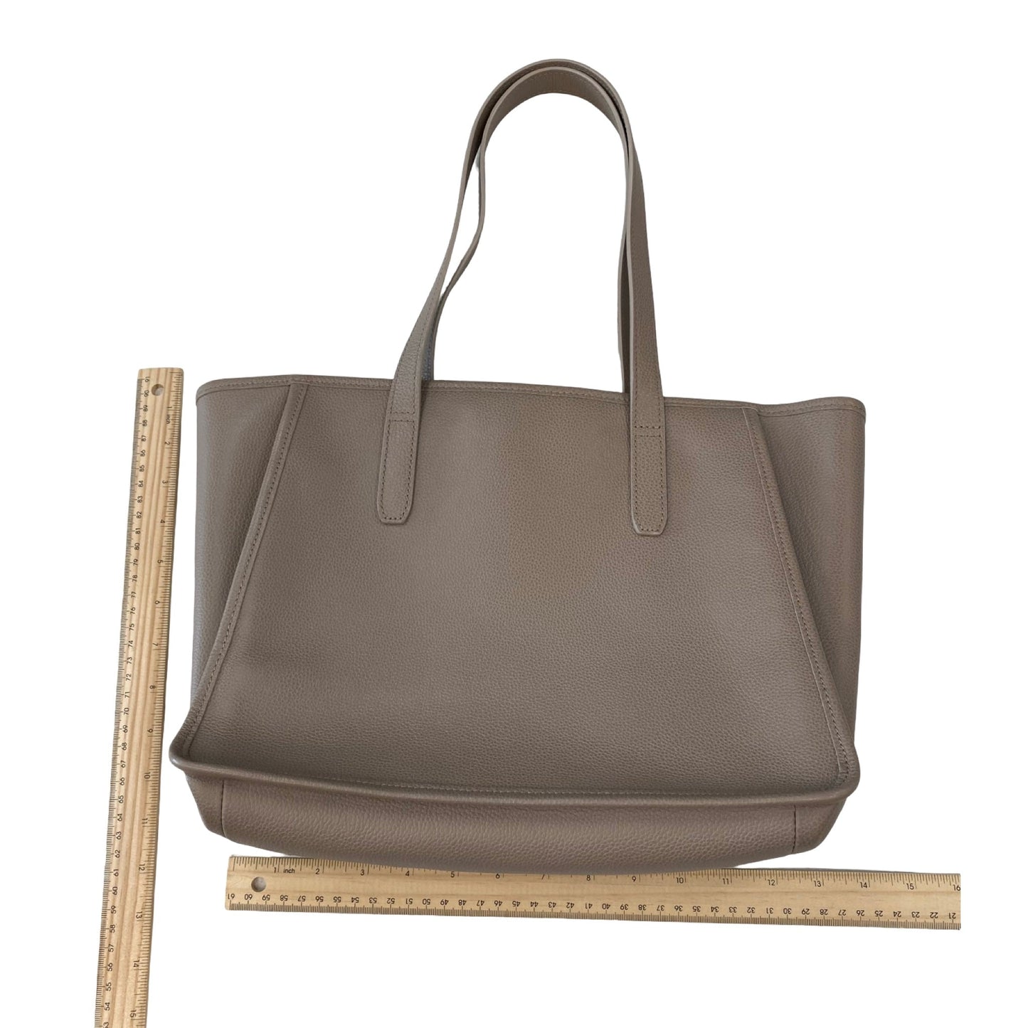Handbag Designer By Longchamp In Taupe, Size:Medium