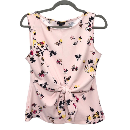 Top Sleeveless By Ann Taylor In Black & Pink, Size:Xs