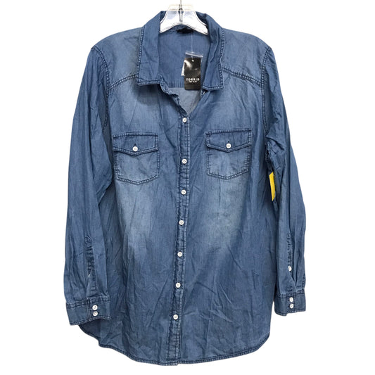 Top Ls By Torrid In Blue Denim, Size:2X