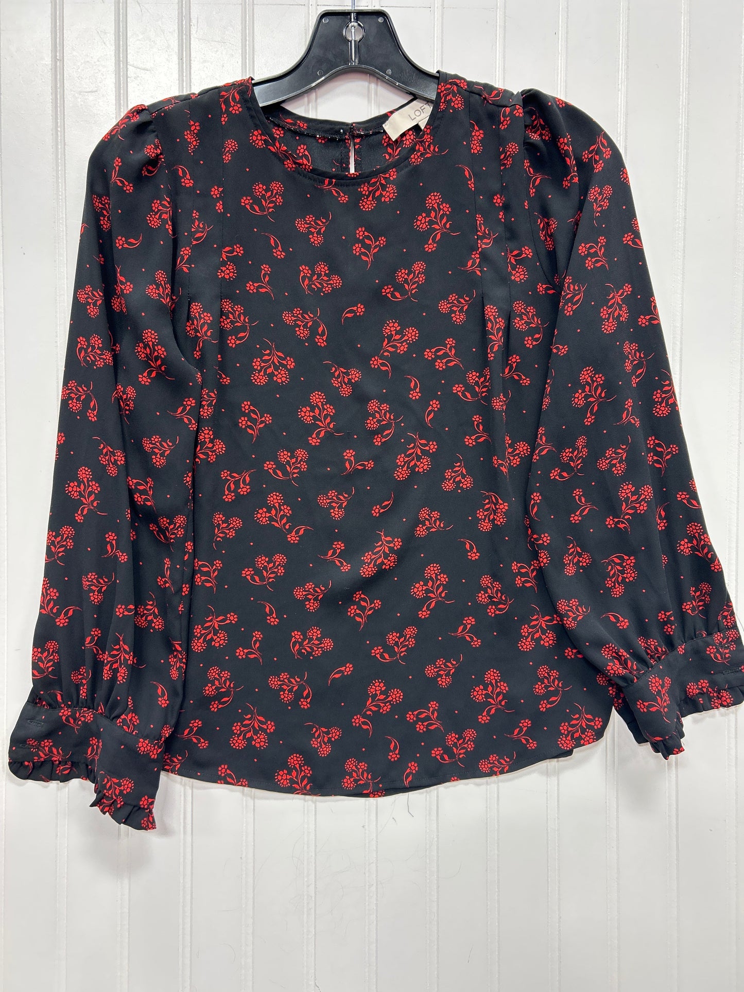 Top Ls By Loft In Black & Red, Size:Xsp