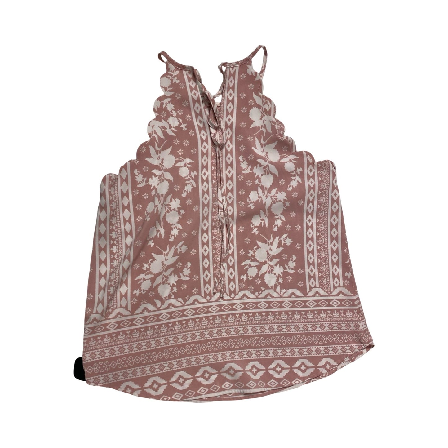 Top Sleeveless By E&M In Pink & White, Size:S