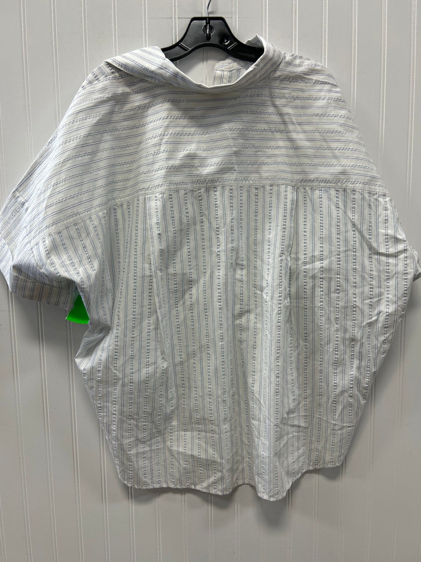 Blouse Ss By Loft In Blue & White, Size:Xl