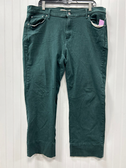 Jeans Straight By Levis In Green Denim, Size:14