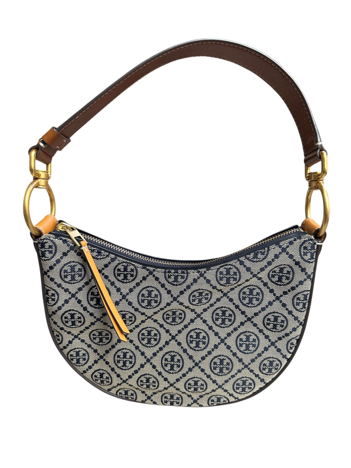Handbag Designer By Tory Burch In Black & Tan, Size:Small