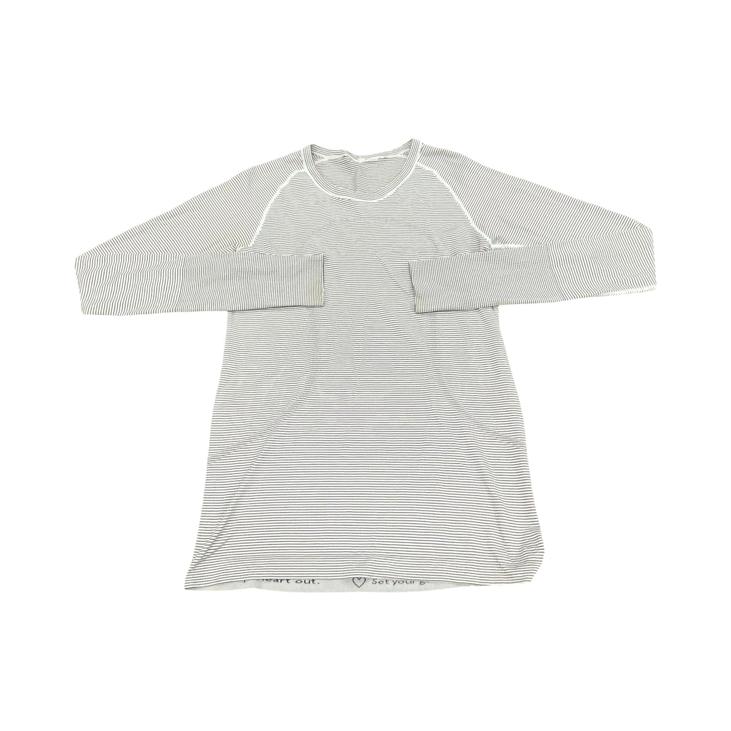 Athletic Top Ls Collar By Lululemon In Striped Pattern, Size:8
