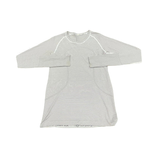 Athletic Top Ls Collar By Lululemon In Striped Pattern, Size:8
