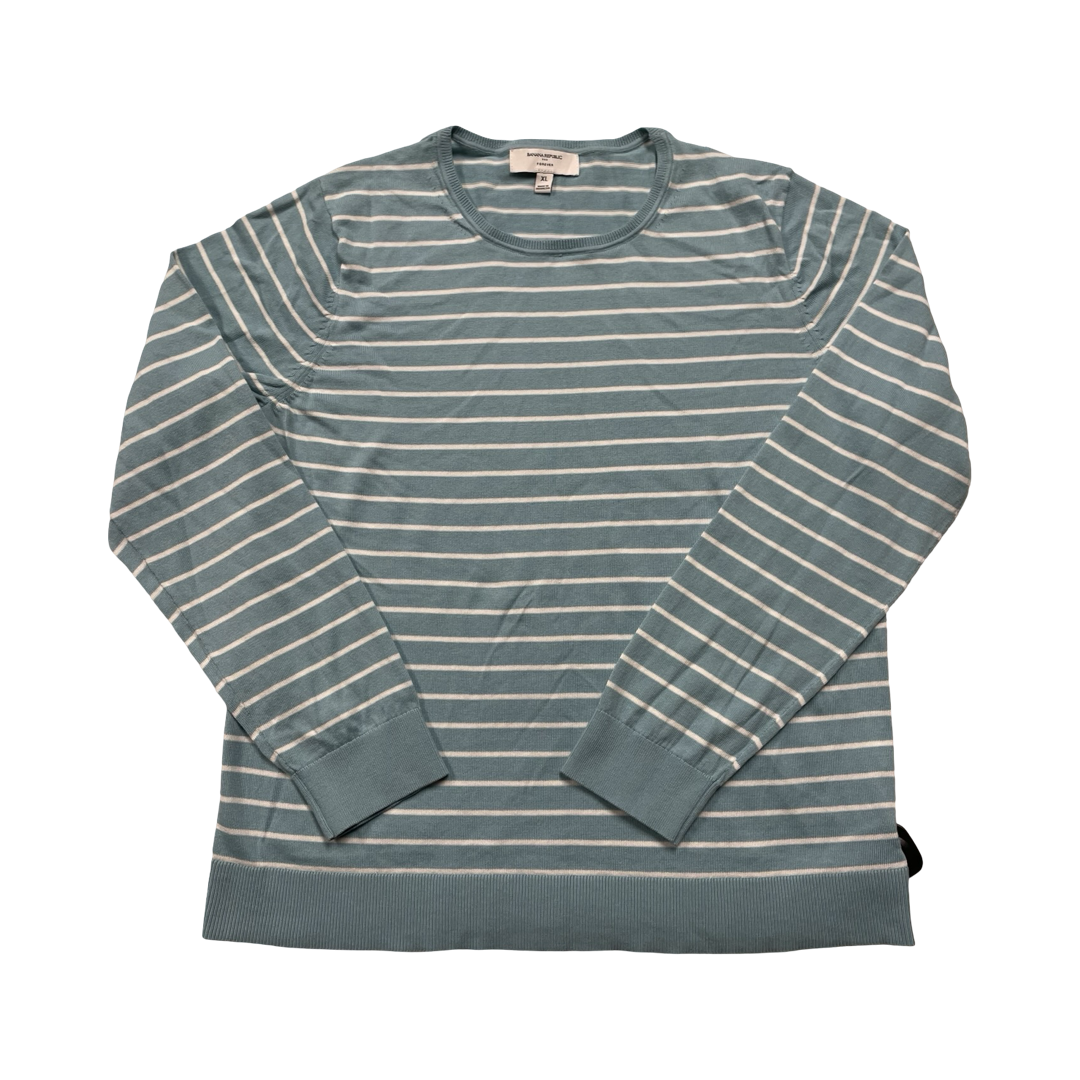 Sweater By Banana Republic In Blue & White, Size:Xl
