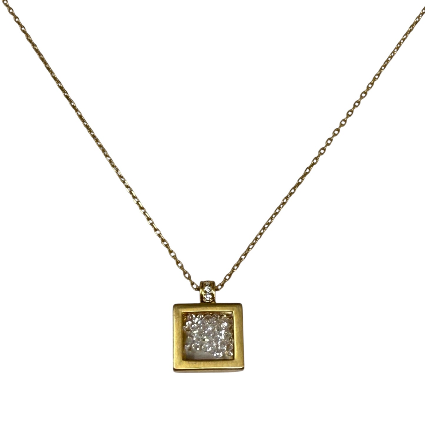 Meridian Zenith Shaker Floating Crystal Necklace In Gold Tone By Brighton