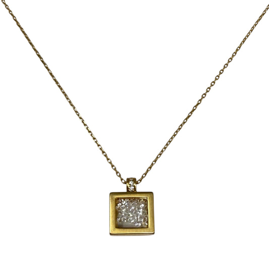 Meridian Zenith Shaker Floating Crystal Necklace In Gold Tone By Brighton