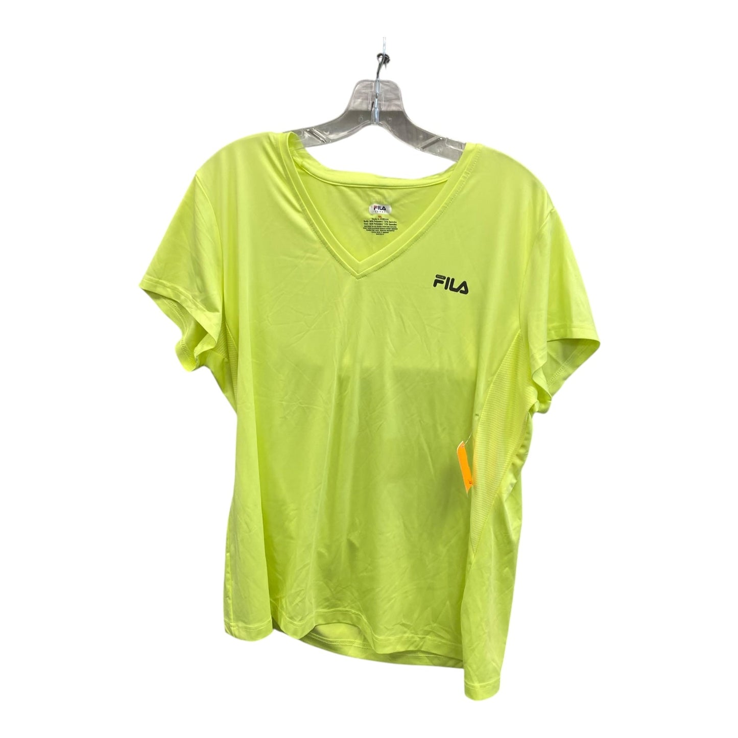 ATHLETIC TOP SS by FILA In YELLOW, Size: 1X