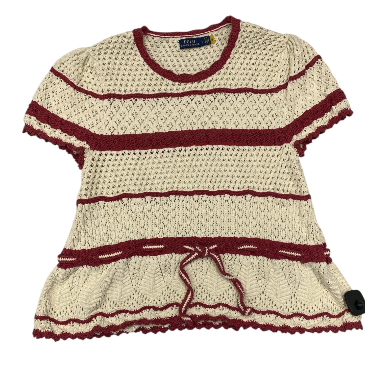 Sweater Ss By Polo Ralph Lauren In Red & White, Size:L