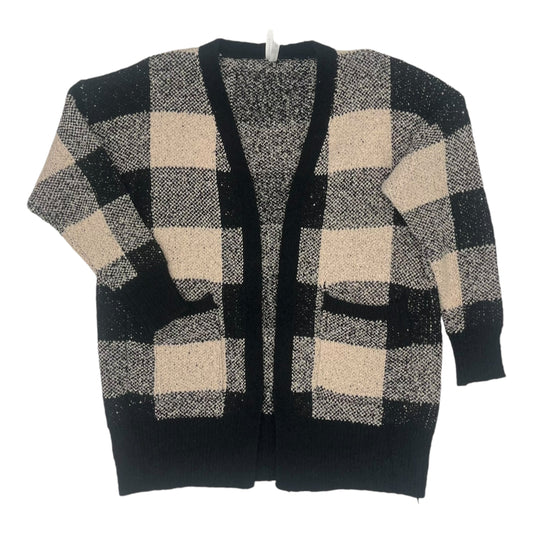 Sweater Cardigan By Dreamers In Black & Cream, Size:Xs