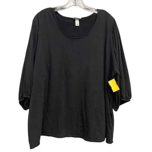 Top Ls By Ava & Viv In Black, Size:3X