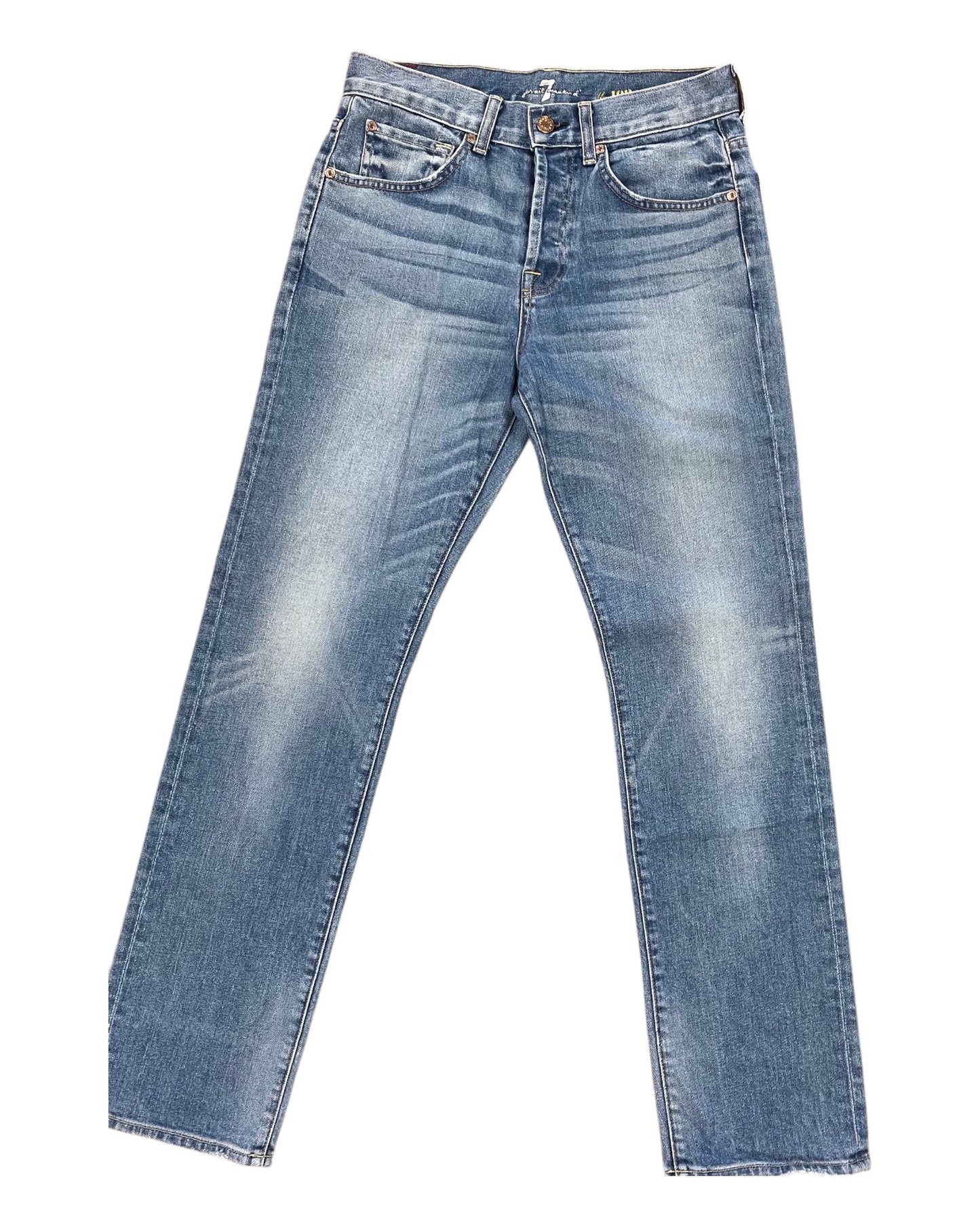 Jeans Straight By Seven 7 In Blue Denim, Size:4