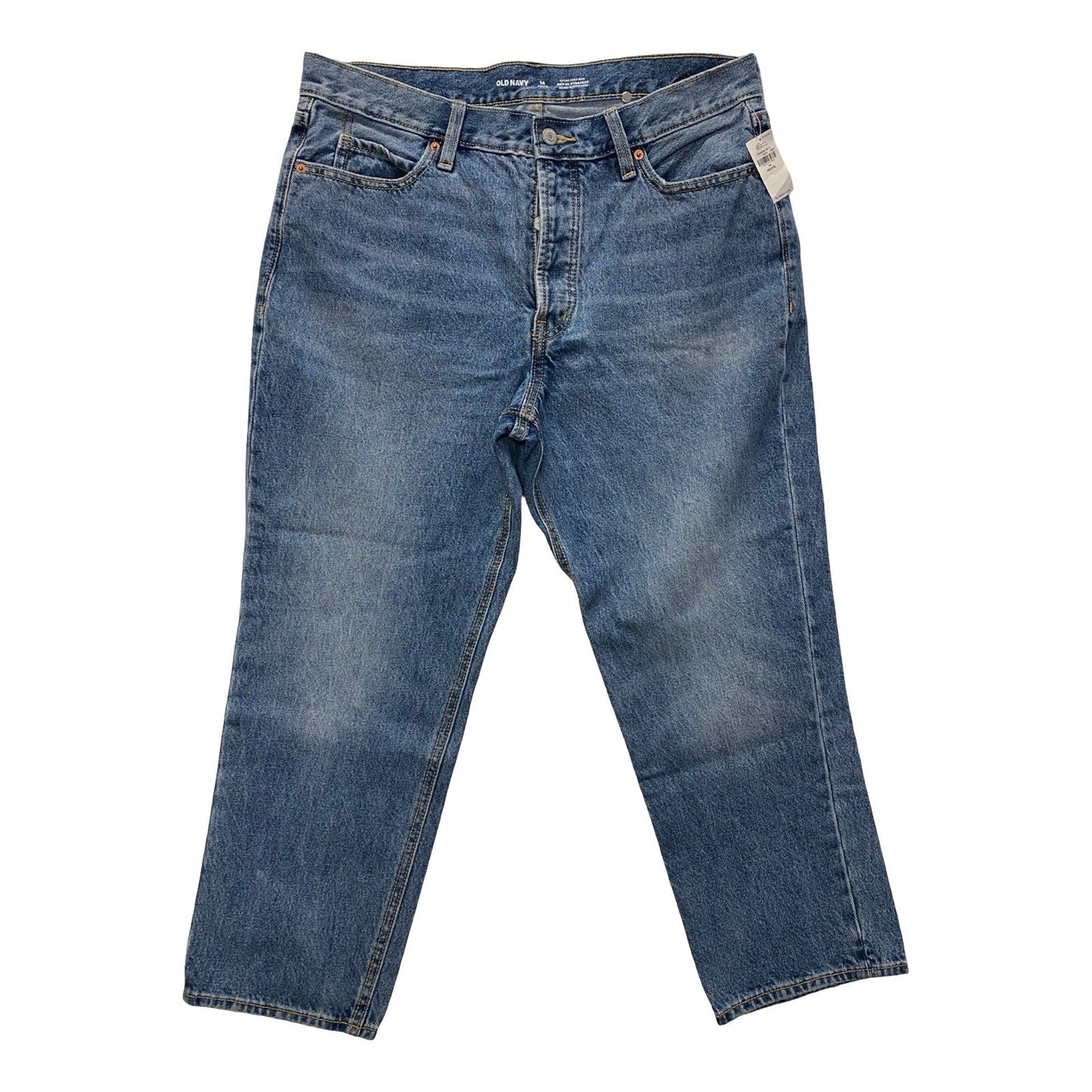 Jeans Straight By Old Navy In Blue Denim, Size:14P