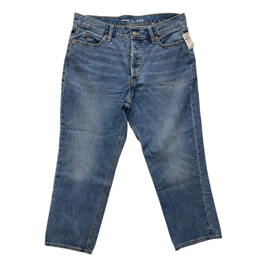 Jeans Straight By Old Navy In Blue Denim, Size:14P