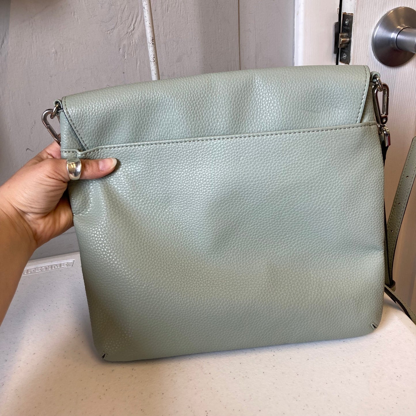 Handbag By Calvin Klein In Green, Size:Medium