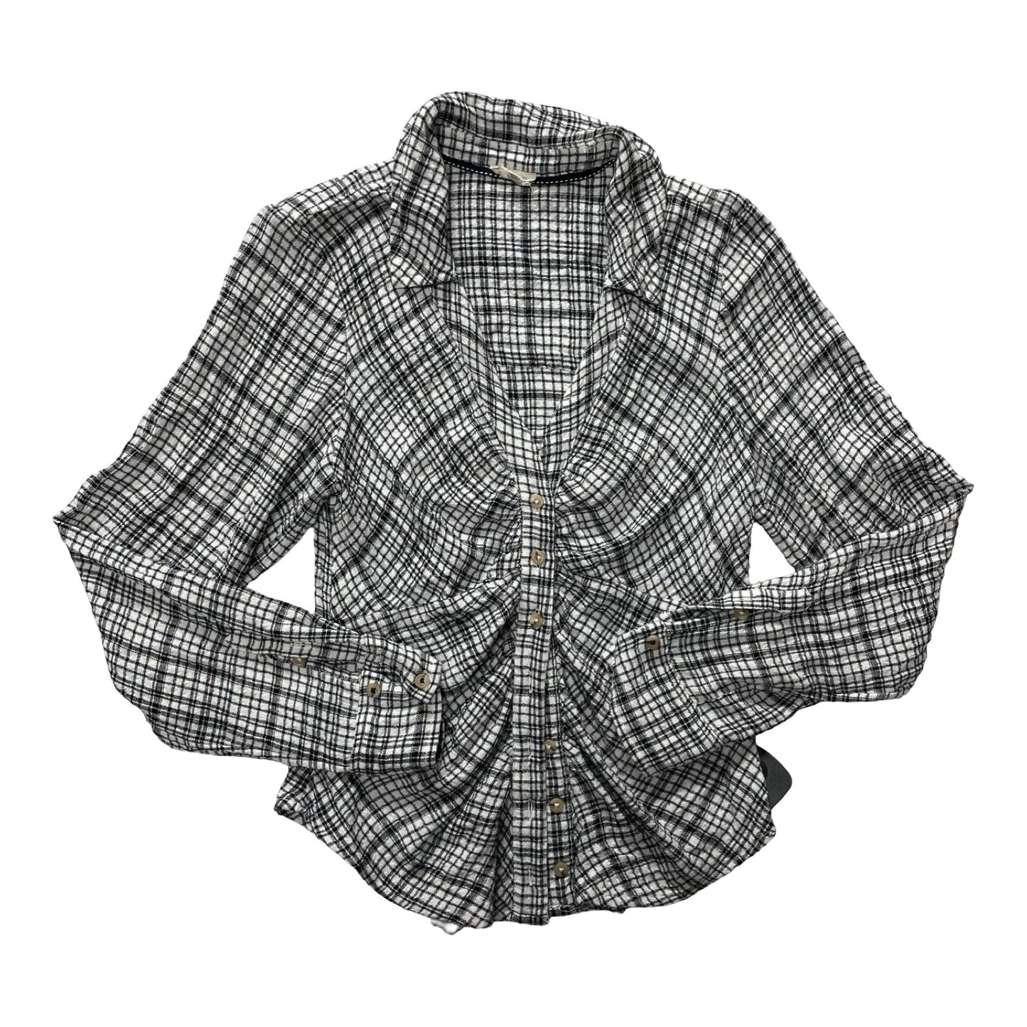 Top Ls By Pilcro In Checkered Pattern, Size:S