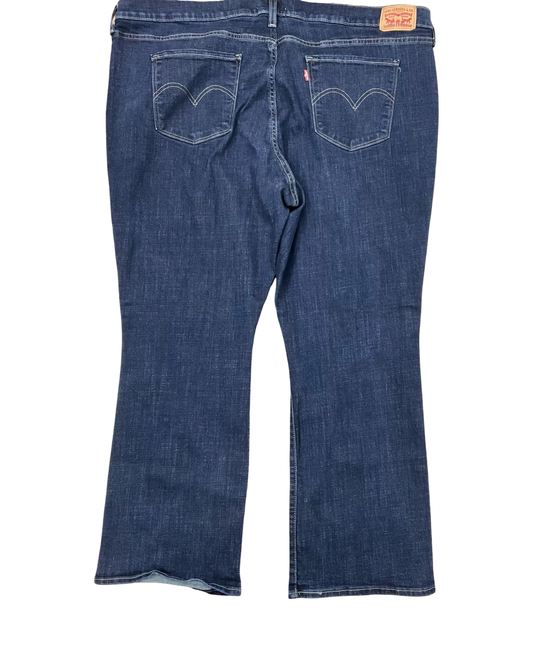 Jeans Boot Cut By Levis In Blue Denim, Size:24