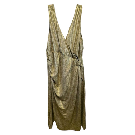 Kari Metallic Midi Dress Anthropologie, Size 1x