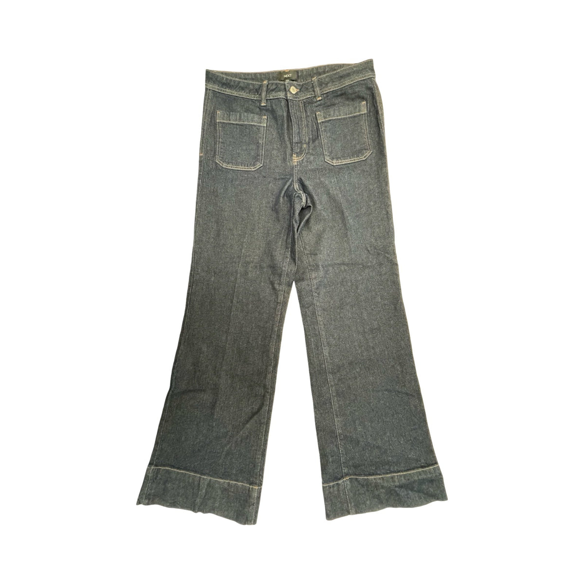 Jeans Wide Leg By Next In Blue Denim, Size:10