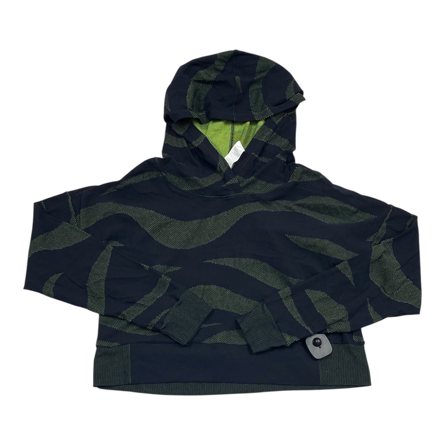 Athletic Sweatshirt Hoodie By Fabletics In Black & Green, Size:M