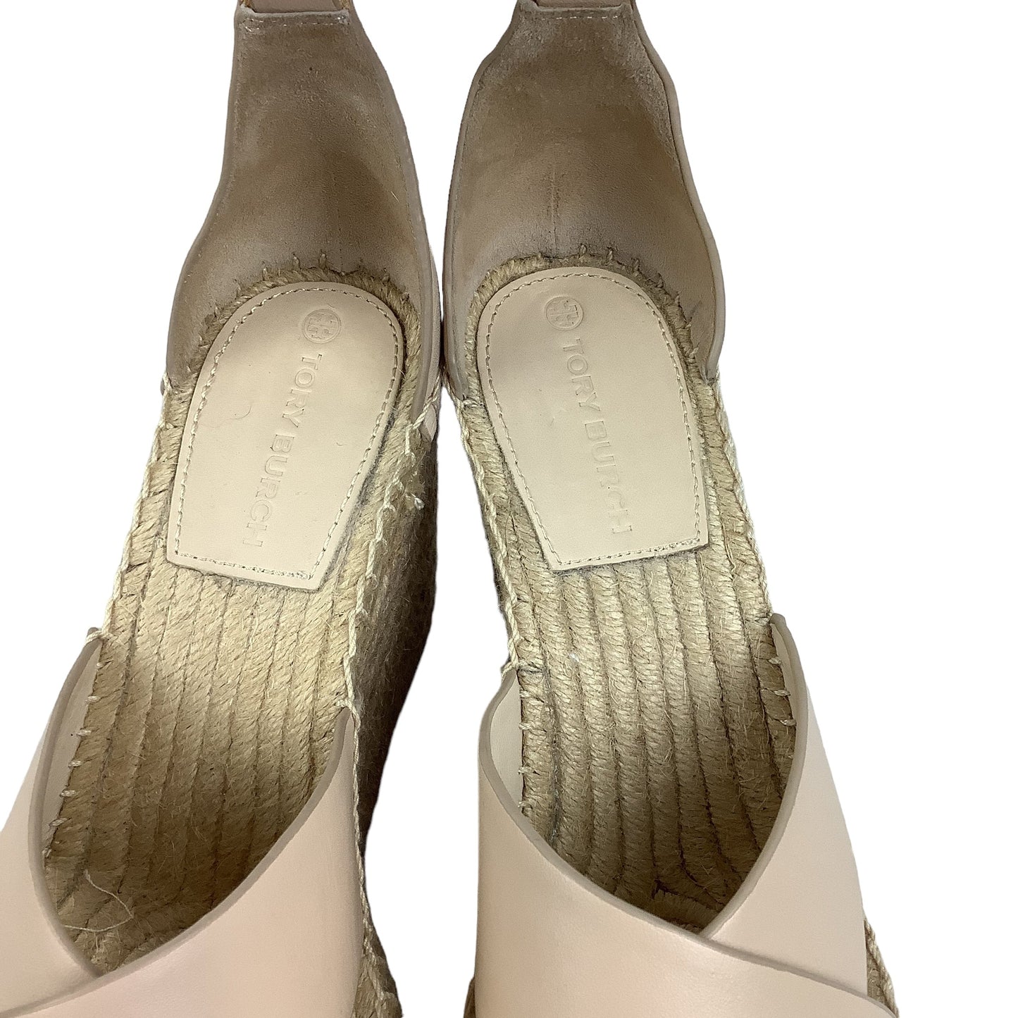 Cream Shoes Heels Block Tory Burch, Size 8