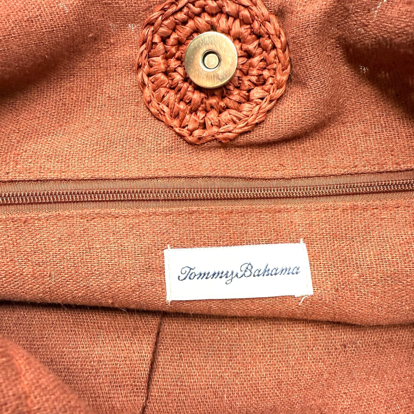 Woven Straw Hobo Bag By Tommy Bahama, Size: Medium