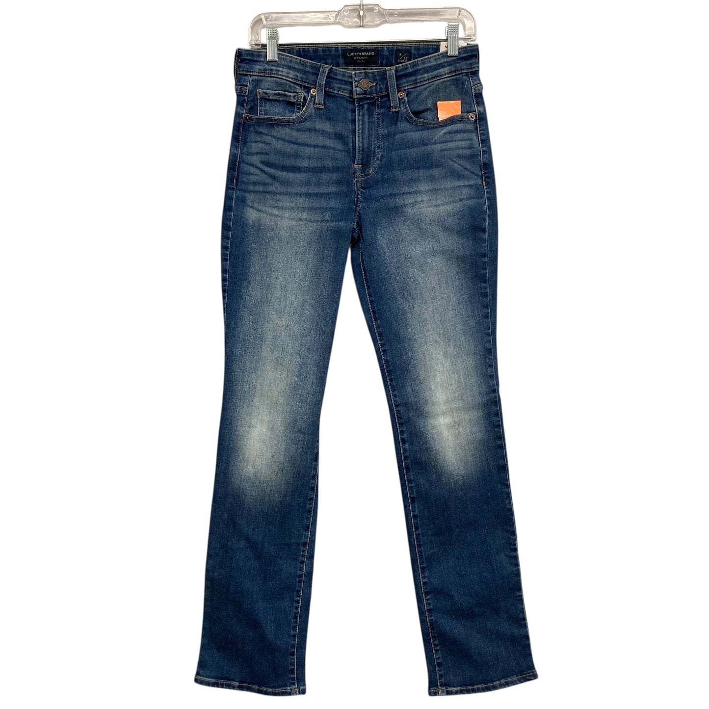 Jeans Straight By Lucky Brand In Blue Denim, Size:4