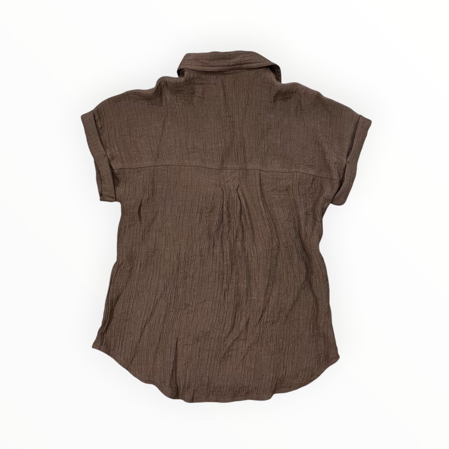 Blouse Ss By Blu Pepper In Brown, Size:M