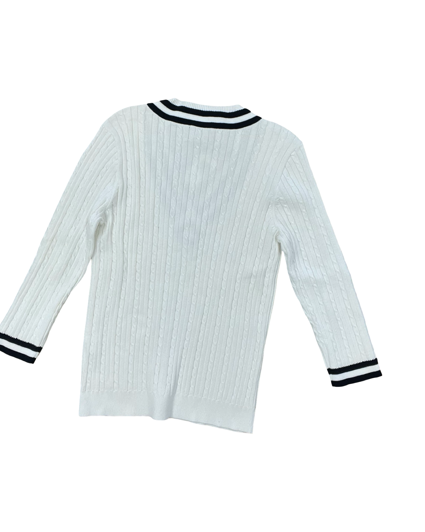 Sweater By Chaps In White, Size:L