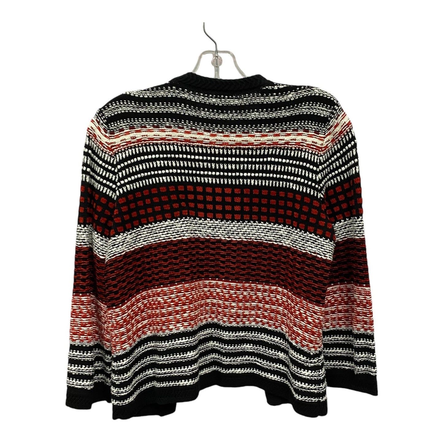 Sweater Cardigan By Chicos In Black & Red, Size:S