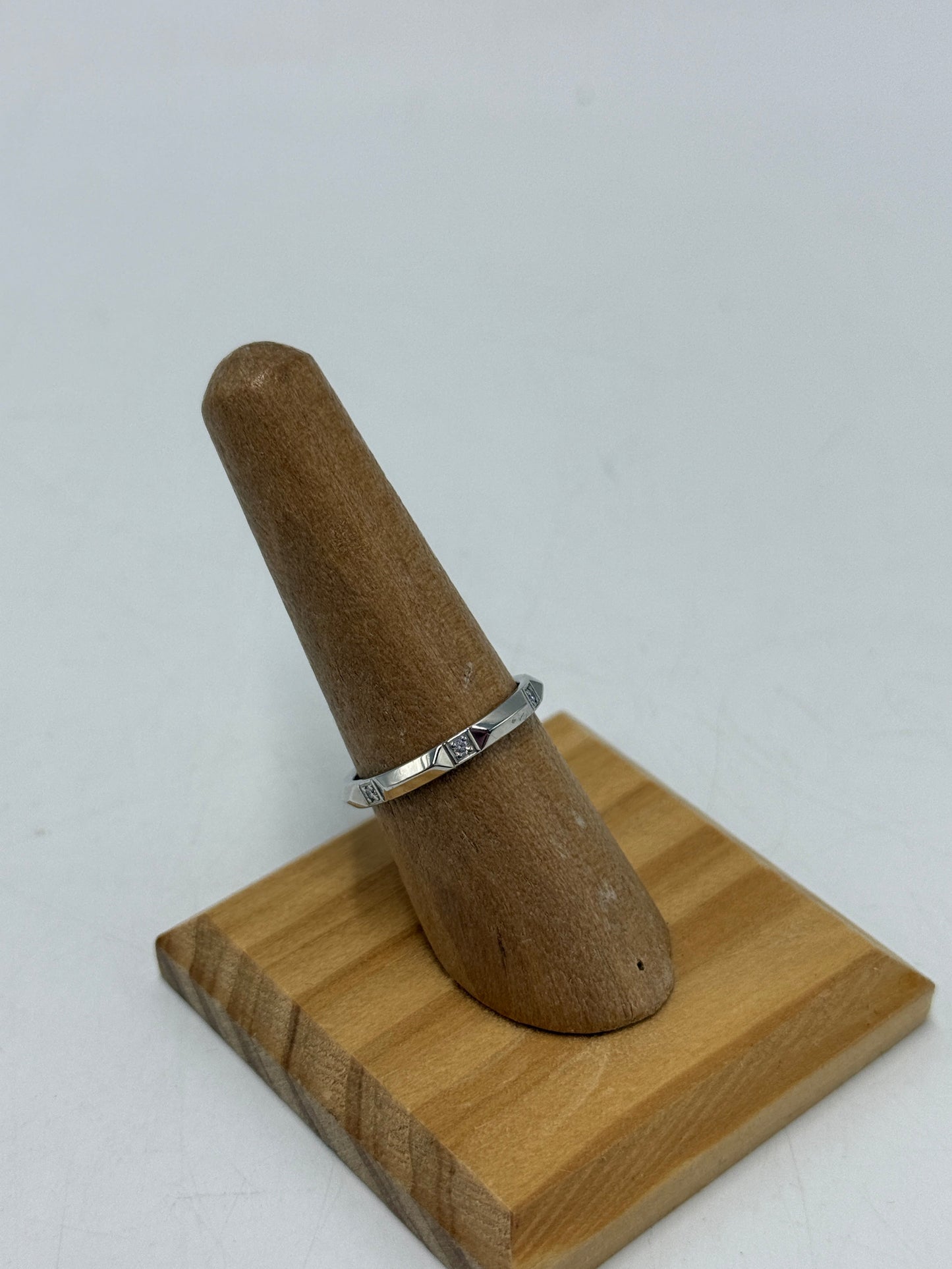 Tiffany And Company Platinum True Band Diamond Luxury Ring, Size: 7