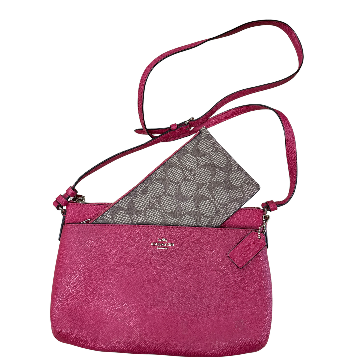 Crossbody Designer By Coach In Pink, Size:Medium