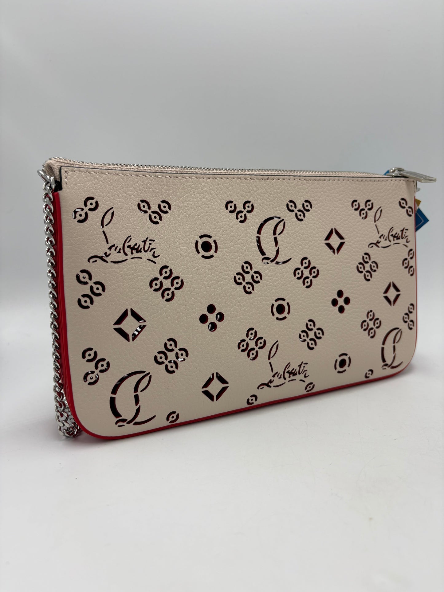 Christian Louboutin Calfskin Loubila Luxury Chain Clutch Handbag