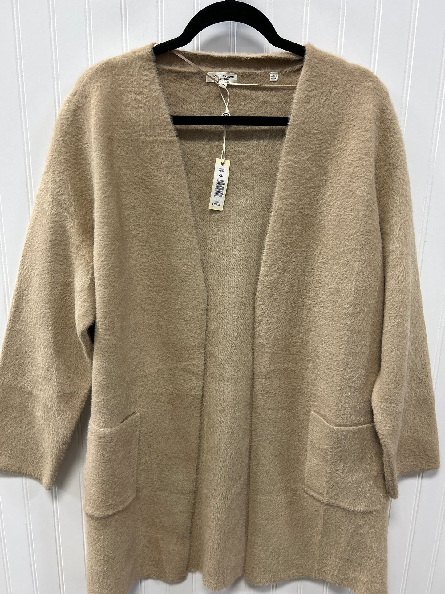 Sweater Cardigan By Max Studio In Tan, Size:Xl